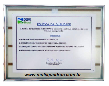 Quadro de Vidro Tipo Sanduíche com Moldura de Alumínio